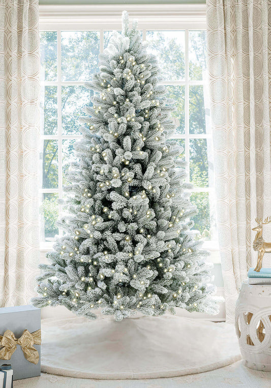 9' King Flock® Artificial Christmas Tree
